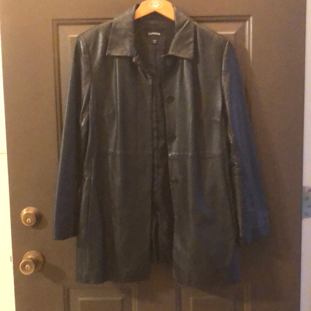Express black leather jacket